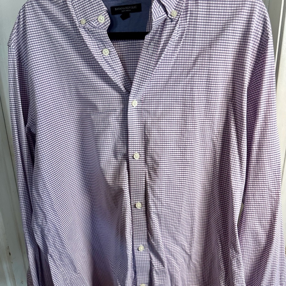 Banana Republic Purple Checkered Men's Shirt